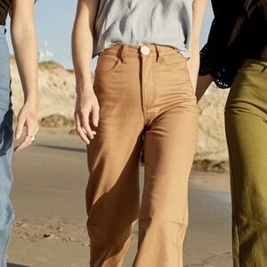 Whimsy + Row 99% Organic Cotton Flora Pants Wide Leg Crop Jeans Size 31